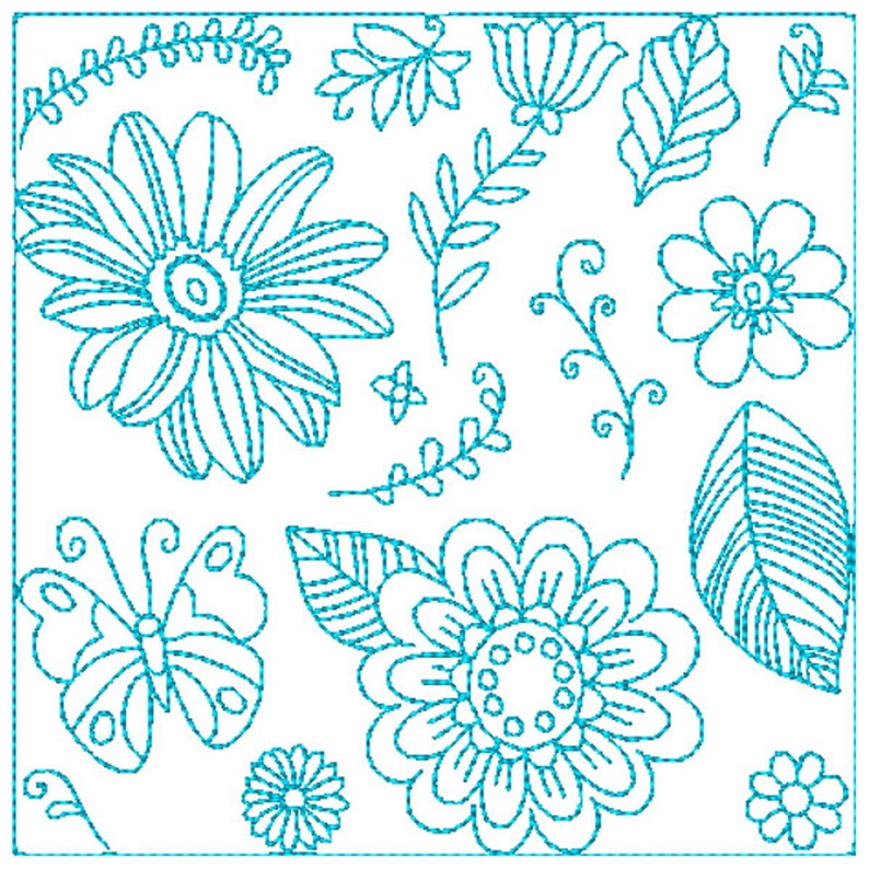 Embroidery Designs Butterfly and Flowers, Quilt Embroidery, Machine Embroidery Designs image 3