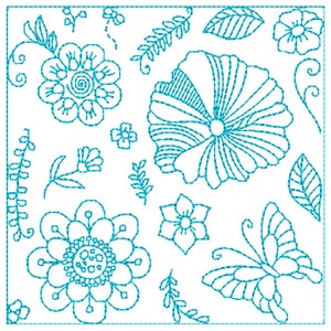 Embroidery Designs Butterfly and Flowers, Quilt Embroidery, Machine Embroidery Designs image 6