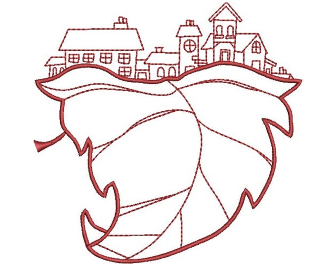 Town of Leaves, Machine Embroidery Designs, Set of Five, Pack 1