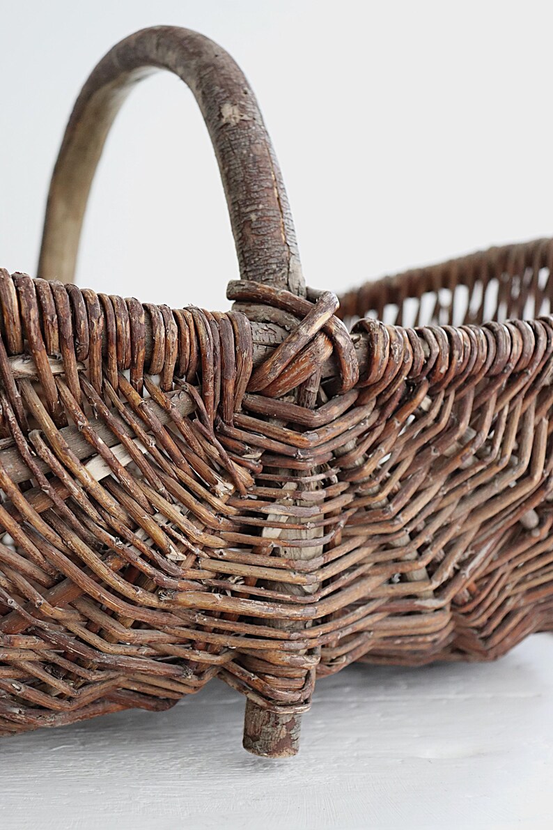 XL Large French Country Rustic Basket. Large Oval Rustic Wicker Basket