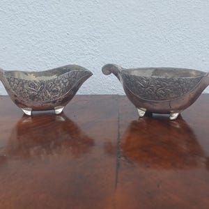 Een paar antieke, verzilverde Kowsch drinkbekers, Oost-Europa, Art Nouveau, circa 1900.