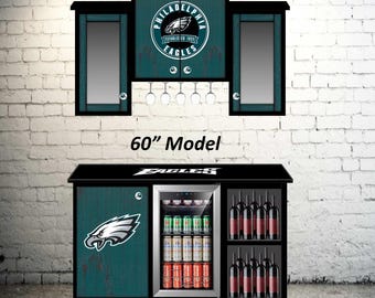 EAGLES Bar Cabinet with Upper Cabinets INCLUDES FRIDGE!!!!