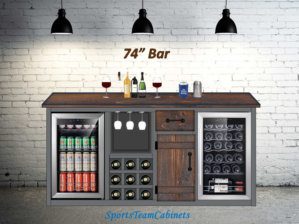 Coffee Bar / Mini Fridge Coffee Bar Cabinet / Country Chic Style Coffee or  Tea Bar / Coffee Bar With One Hinged Door With Small Storage 