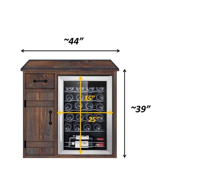 Custom Bar With Refrigerator Opening Etsy