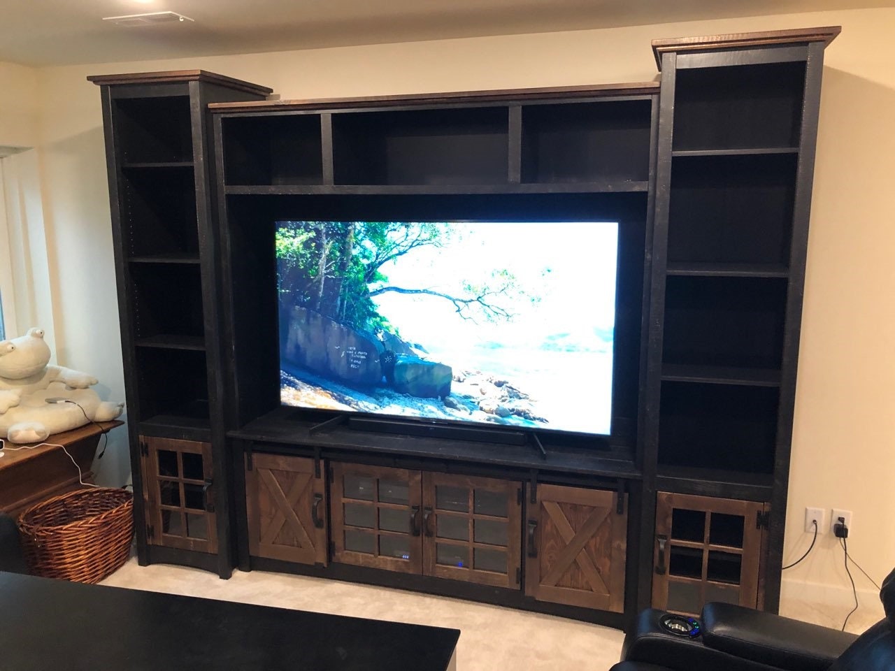 Large TV Entertainment Center / Wall Unit - Etsy