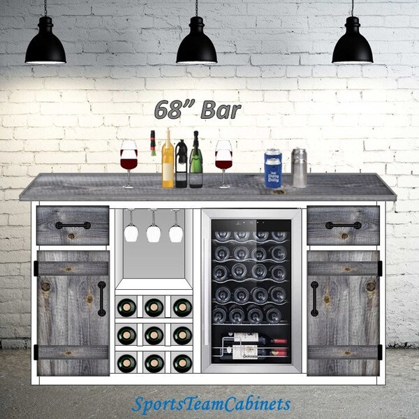 Bar With Fridge Etsy