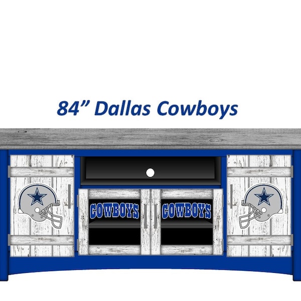 72/84" DALLAS COWBOYS TV Cabinet / Wall Unit w-Barn Doors