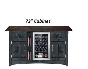 72" Sideboard/Buffet/Bar Cabinet WITH REFRIGERATOR!!!!