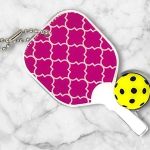 Pink Pickleball Paddle Keychain, Dinker Keychain