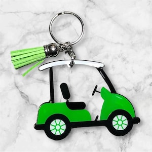 Golf Cart Keychain, Golfer’s Key Ring, Golfer Gift, Personalized Golf Cart Keychain, Stocking Stuffer, Gift for Her, Gift for Him