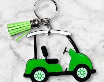 Golf Cart Keychain, Golfer’s Key Ring, Golfer Gift, Personalized Golf Cart Keychain, Stocking Stuffer, Gift for Her, Gift for Him
