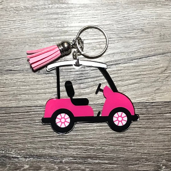 Golf Cart Keychain, Golfer’s Key Ring, Golfer Gift, Personalized Golf Cart Keychain, Custom Keychain, Stocking Stuffer, Cart Key Fob