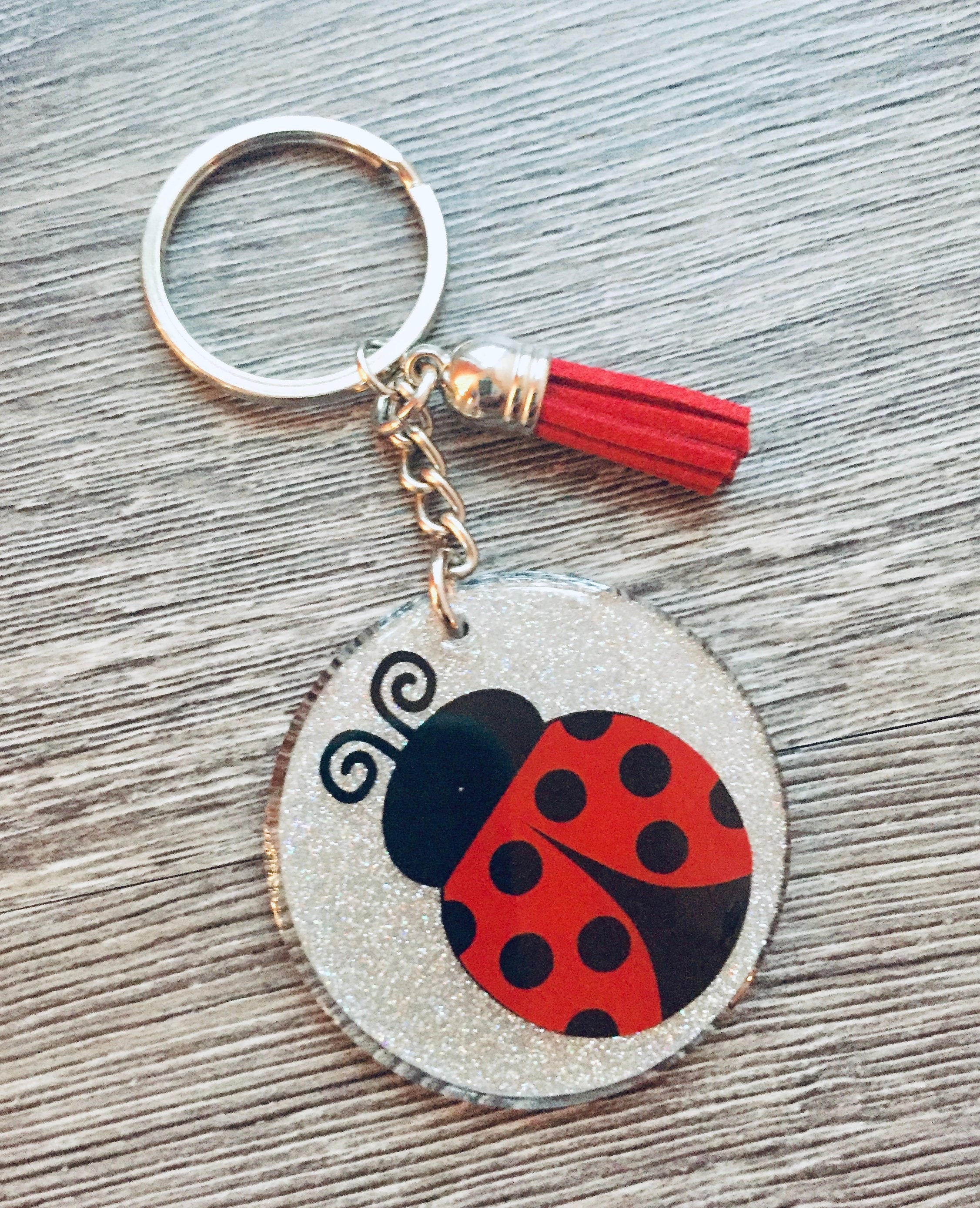 Ladybug Keychain Monogrammed Keychain Monogram Key Fob Etsy