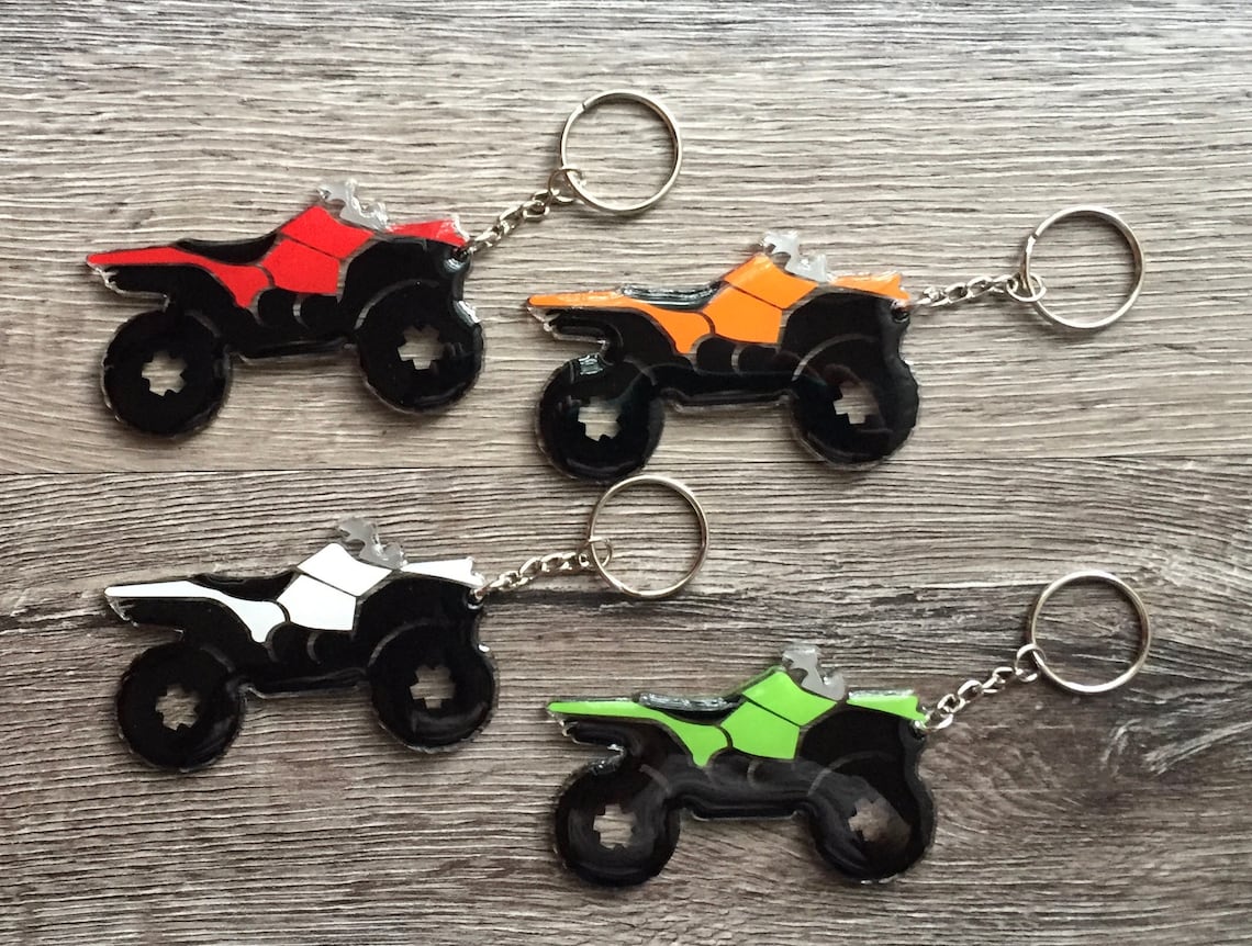 ATV Keychain 4 Wheeler Keychain Wheeler Keychain Fathers Etsy