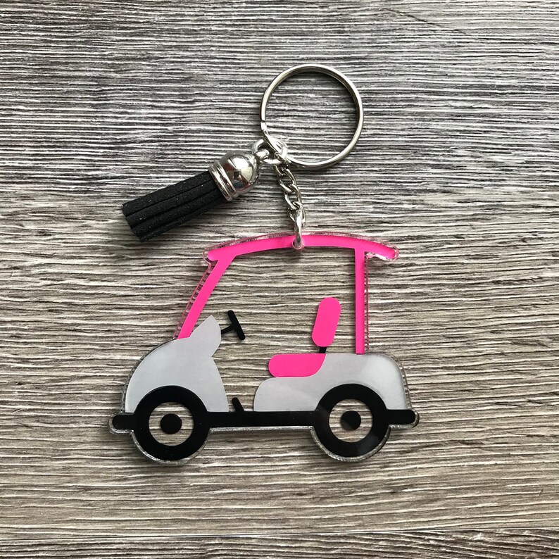 Leopard Golf Cart Keychain Cheetah Golf Cart Keychain | Etsy