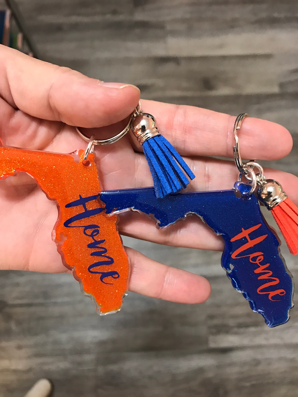 Florida Keychain Home Keychain State of Florida Key Fob Etsy