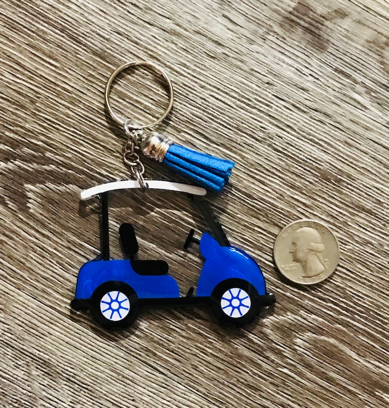 Golf Cart Keychain Golfers Key Ring Golfer Gift Etsy