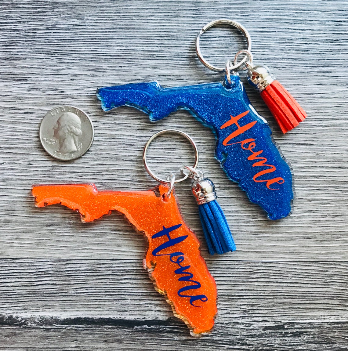 Florida Keychain Home Keychain State of Florida Key Fob Etsy