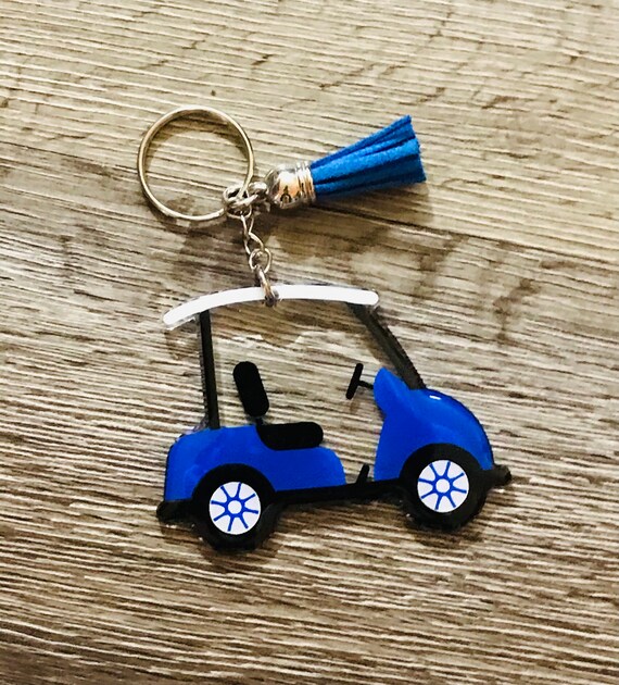 Golf Cart Keychain Golfers Key Ring Golfer Gift Personalized