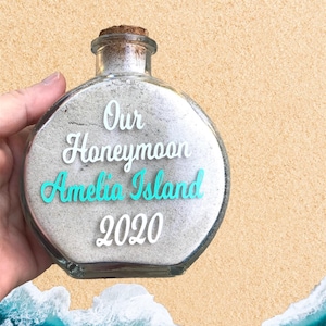 Honeymoon Keepsake Sand Bottle, Honeymoon Gift, Bridal Shower Gift, Honeymoon Sand Holder, Wedding Gift