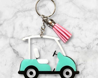 Golf Cart Keychain, Golfer’s Key Ring, Golfer Gift, Personalized Golf Cart Keychain, Fathers Day Gift, Stocking Stuffer, Cart Key Fob