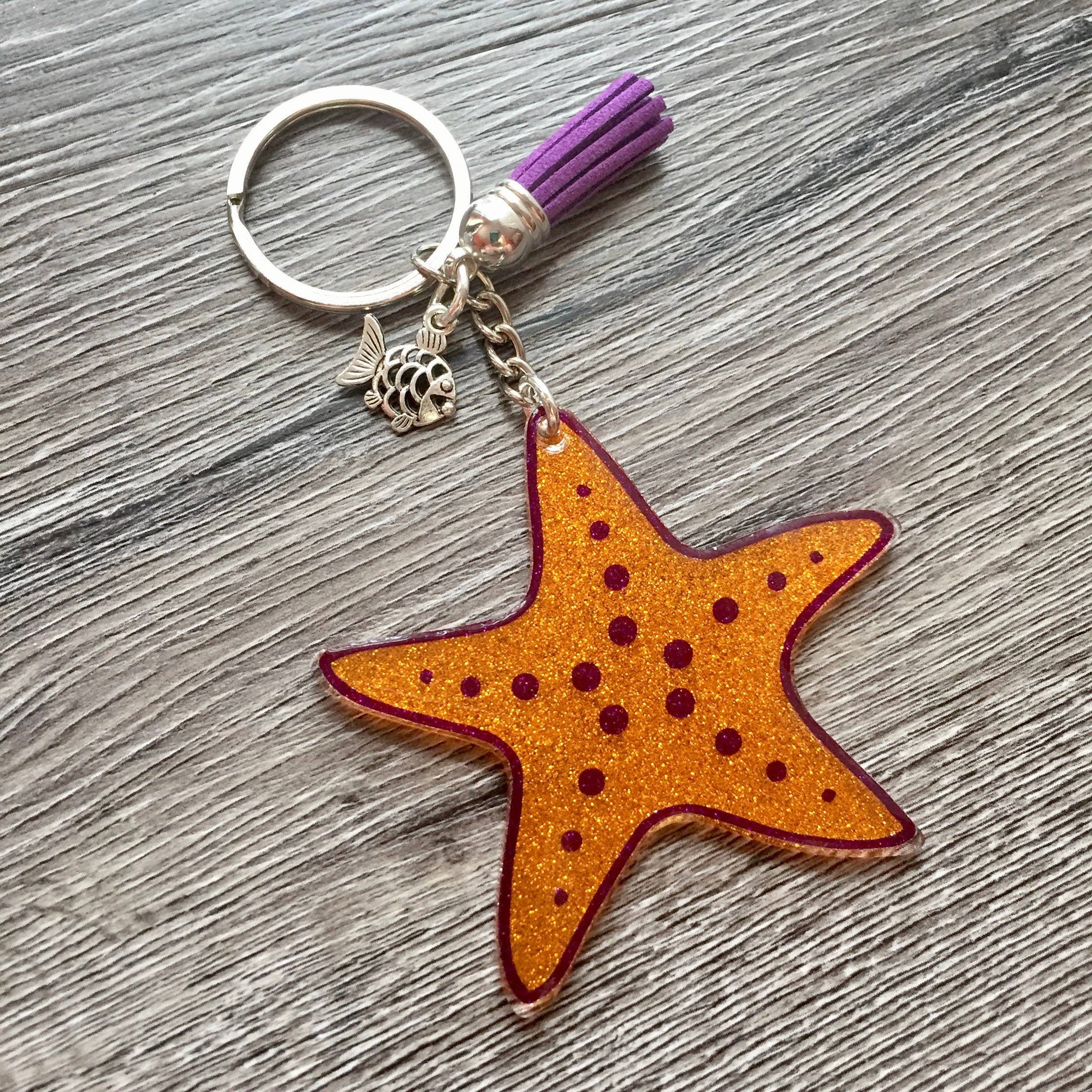 Starfish Keychain Starfish Key Ring Christmas Gift Gift for Etsy