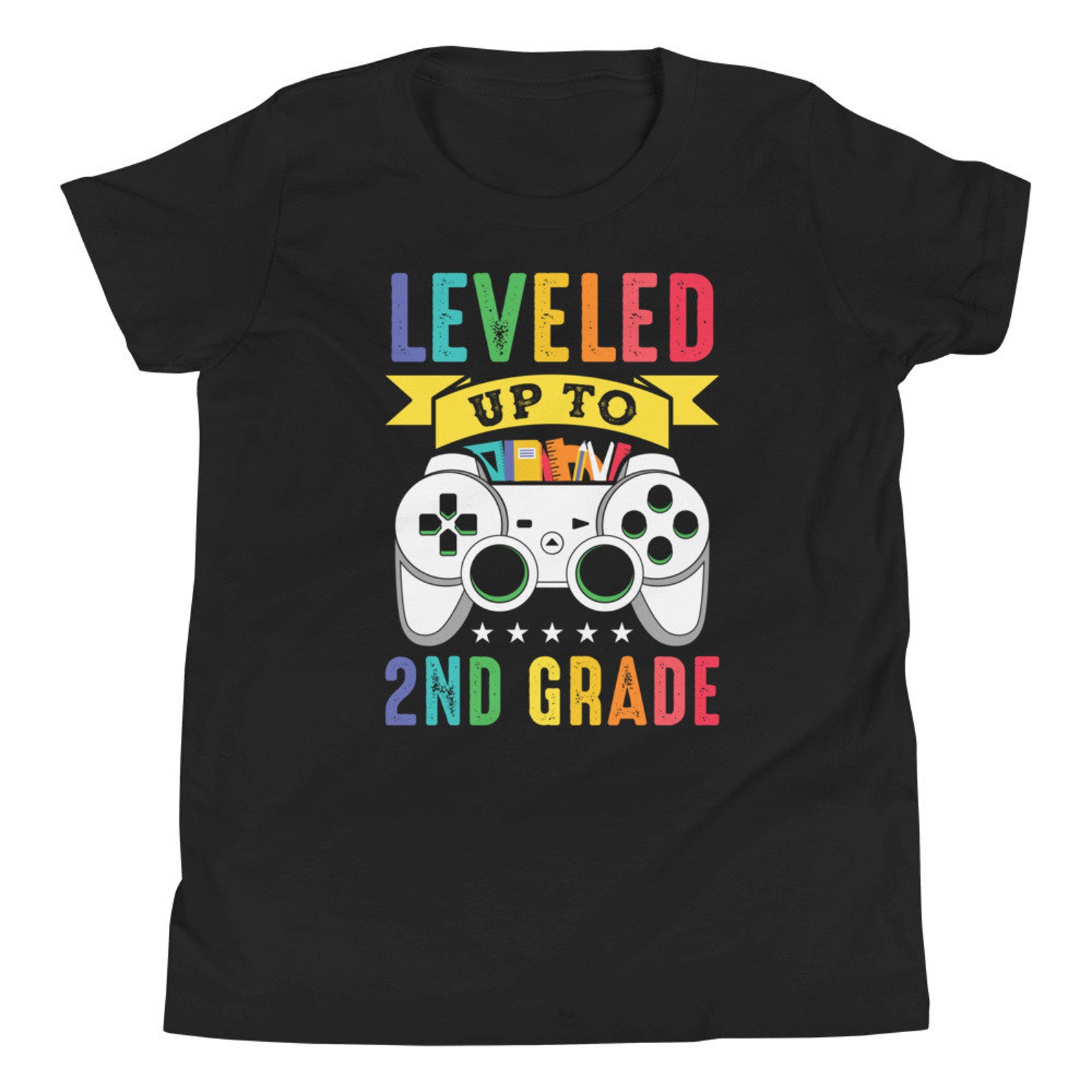 Leveled Up to 2nd Grade t Shirt Cool Second Grade Youth Short | Etsy