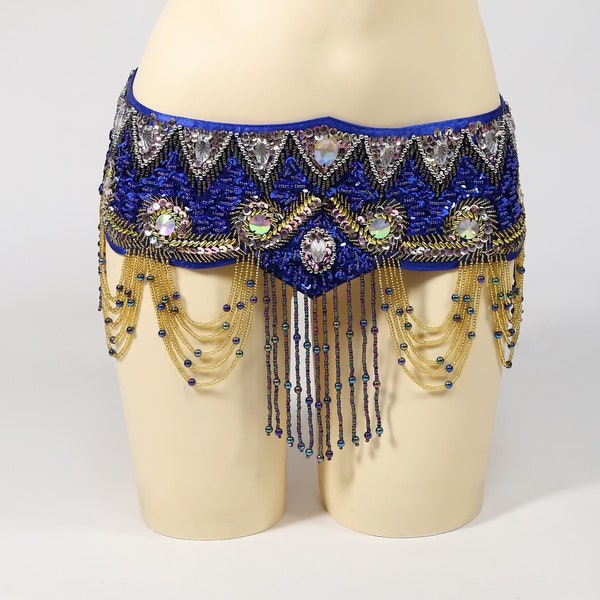 Ceinture de danse du ventre pour femmes, avec perles et strass, paillettes