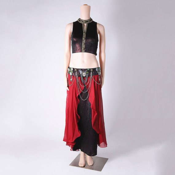 Tribal Fusion Traje Metálico Piezas Set Top y Falda con Etsy España