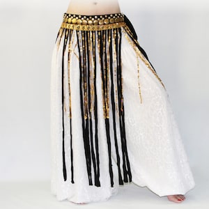 Tribal Belly Dance Rectangle Long Tassels Hip Scarf With Coins - Etsy