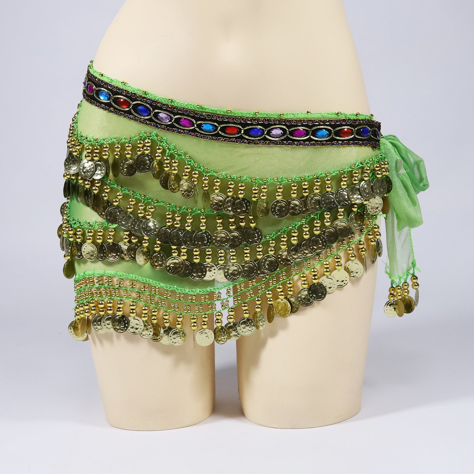 Colored Rhinestones Waistband Belly Dance Hip Scarf With Beads - Etsy