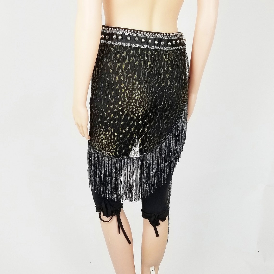 Tribal Mesh Wrap With Metallic Studs Belly Dance Hip Scarf - Etsy