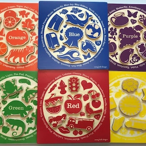 Puzzle 12x12&quot; Educational RedBlueGreenOrangePurpleYellow Wooden for Toddlers/Kids - free shipping