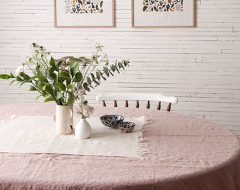 Linen Tablecloth, Custom Table cloth, Natural Dining Table linens in different colours