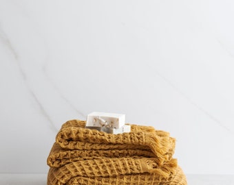 Turkish hand towel - Waffle - Mustard