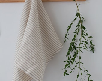 Striped Linen Tea Towel | Hand towel for Minimalist Kitchen Decor