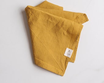 Set of 2 Linen Napkins - Ochre | Wedding Napkins | Reusable Napkins for Everyday Use | Table Linen | Reusable Cloth | Zero Waste