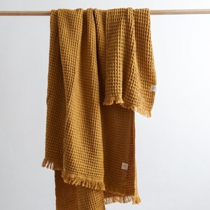 Turkish hand towel Waffle Mustard image 4