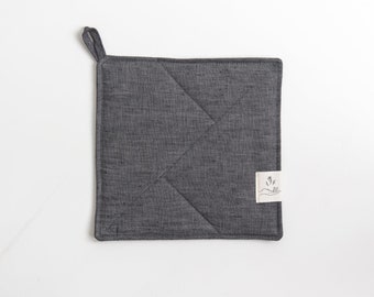 Linen Pot Holder (Trivet) Anthracite