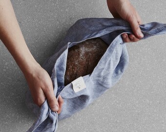 Linen Bento Bag, Snack Bag, Japanese-inspired Azuma bag, Reusable and zero waste gift wrap - Lavender