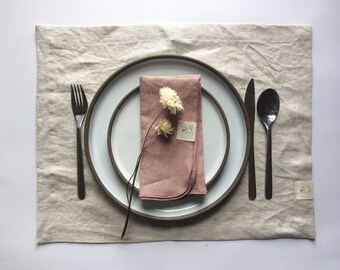 100% Linen Placemats | Natural Linen Placemat