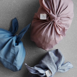 Large Linen Azuma Bag Dusty-pink image 1