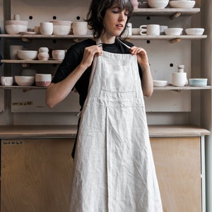 Split leg Potter's apron, full apron for craftspeople, women and men