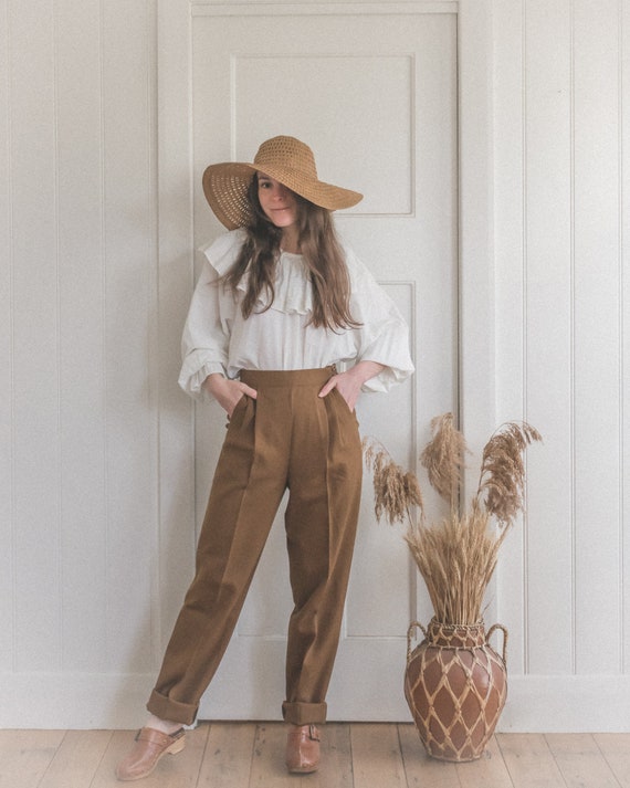 Vintage Brown Woolen 80's Trousers