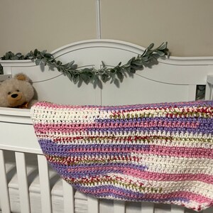 Pink Crocheted baby blanket