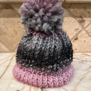 Pink and Black Beanie