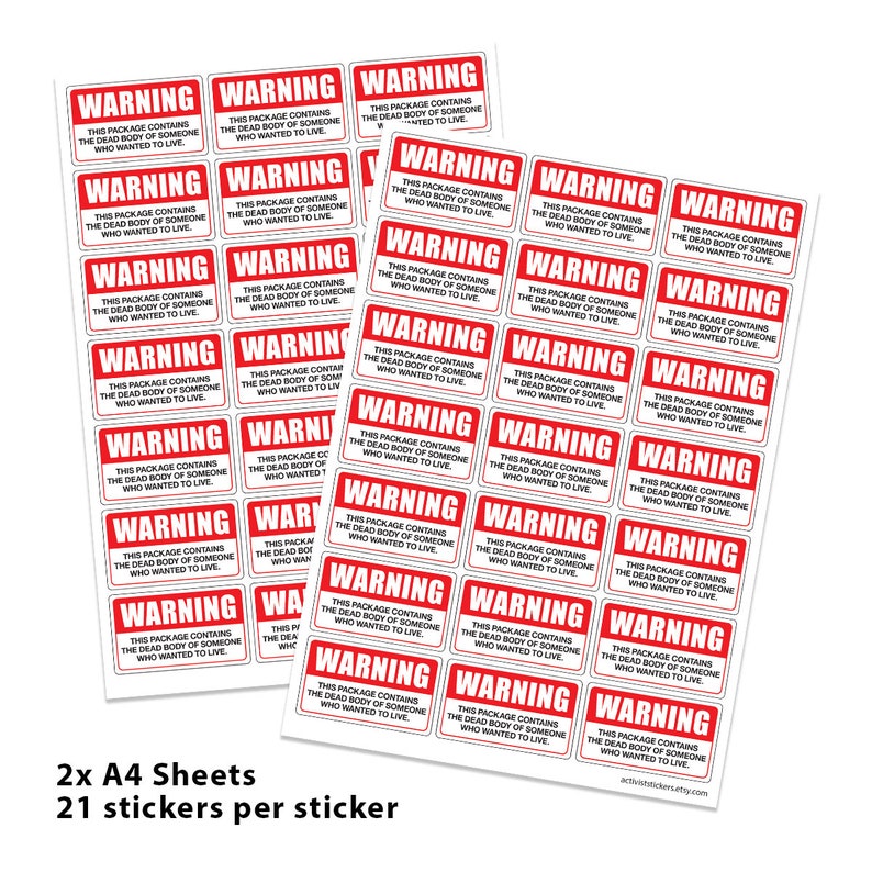 42x Meat warning label sticker activism vegan vegetarian image 1