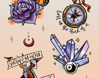 Skin & Earth by Lights Flash Tattoo Sheet (Digital Painting Print)