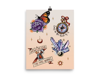 Skin & Earth by Lights Flash Tattoo Sheet (Digital Painting Print)