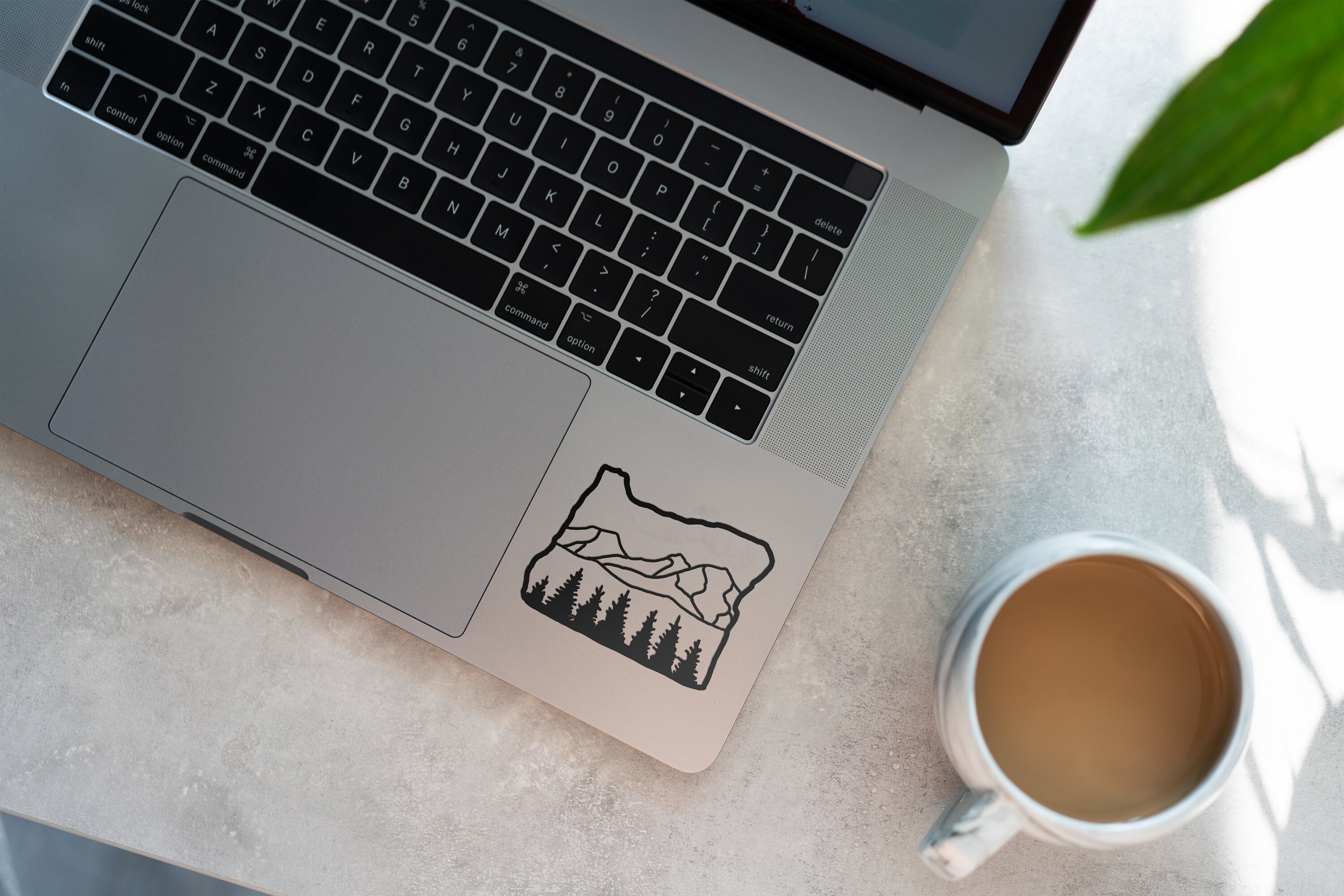 Oregon Outline Vinyl Sticker With Mountains and Trees - Etsy